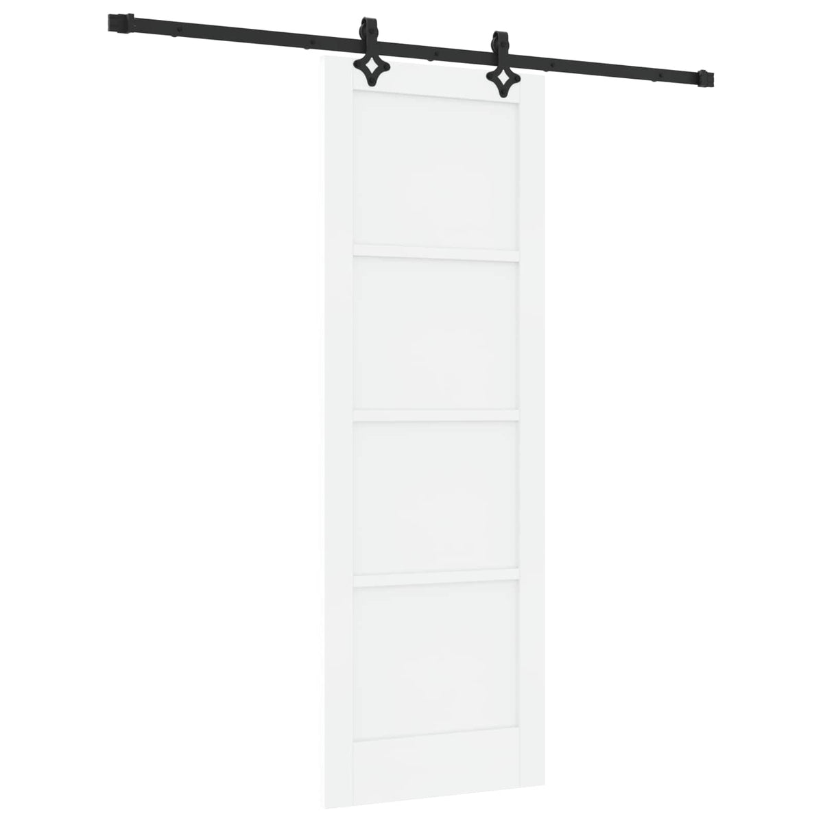 Συρόμενη Πόρτα 73,5 x 211 cm Επεξεργασμένο Ξύλο Λευκό και Μαύρο - Pakobazaar