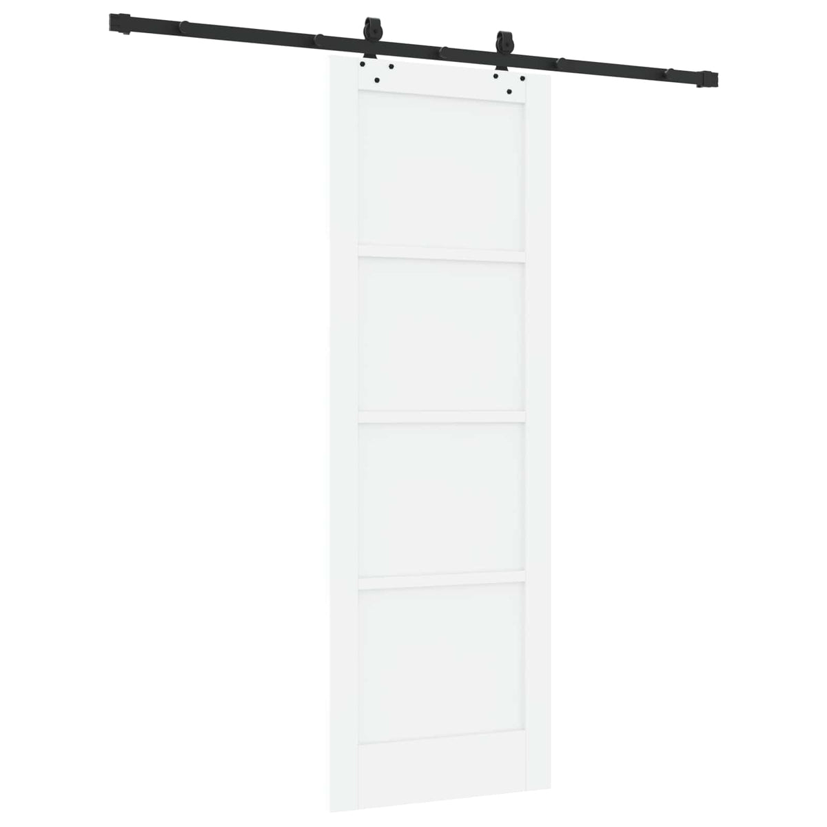 Συρόμενη Πόρτα 73,5 x 211 cm Επεξεργασμένο Ξύλο Λευκό και Μαύρο - Pakobazaar