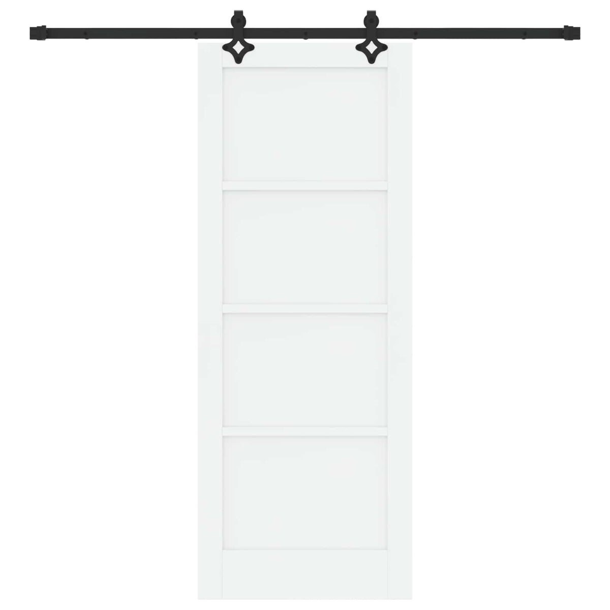 Συρόμενη Πόρτα 78 x 202 cm Επεξεργασμένο Ξύλο Λευκό και Μαύρο - Pakobazaar