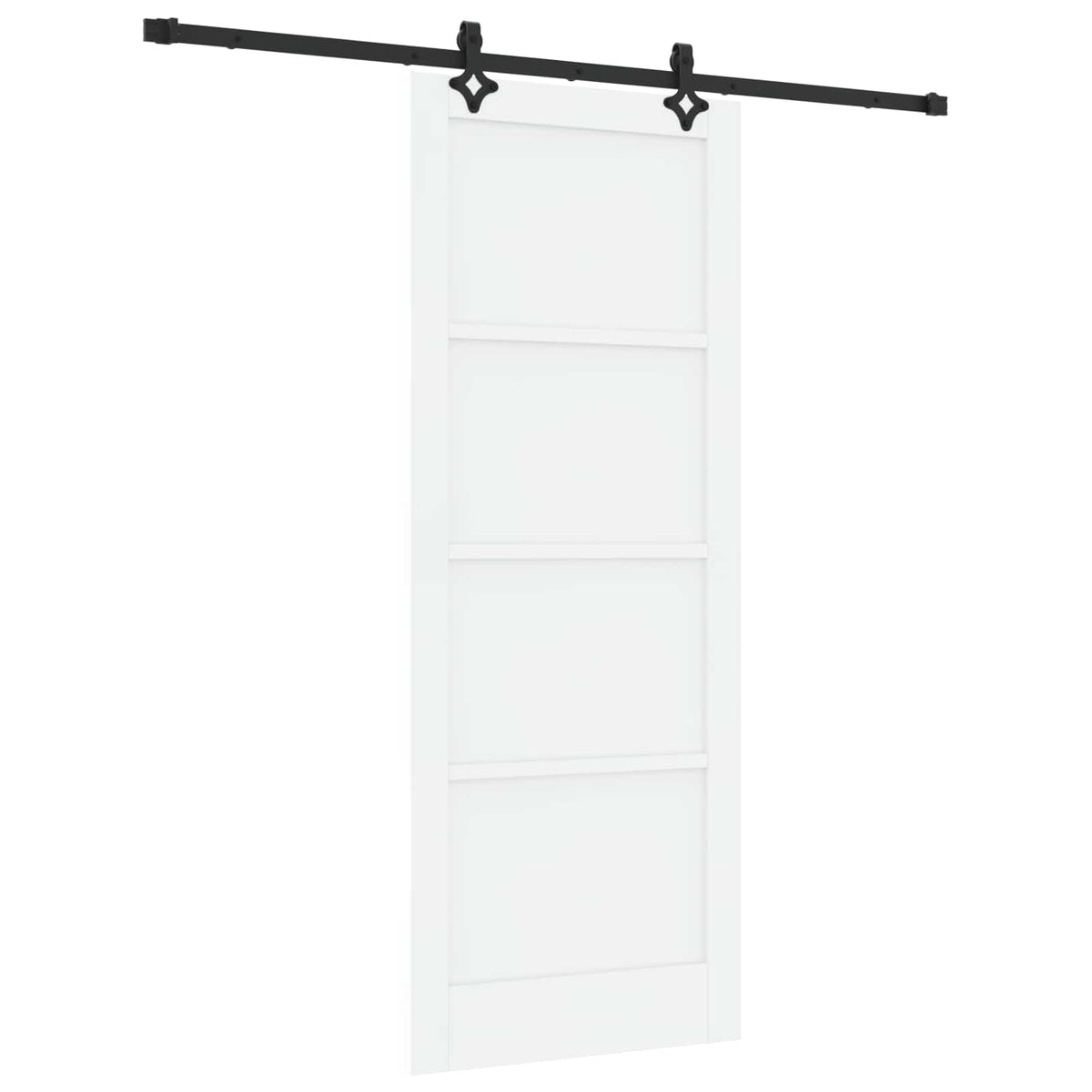 Συρόμενη Πόρτα 83 x 211 cm Επεξεργασμένο Ξύλο Λευκό και Μαύρο