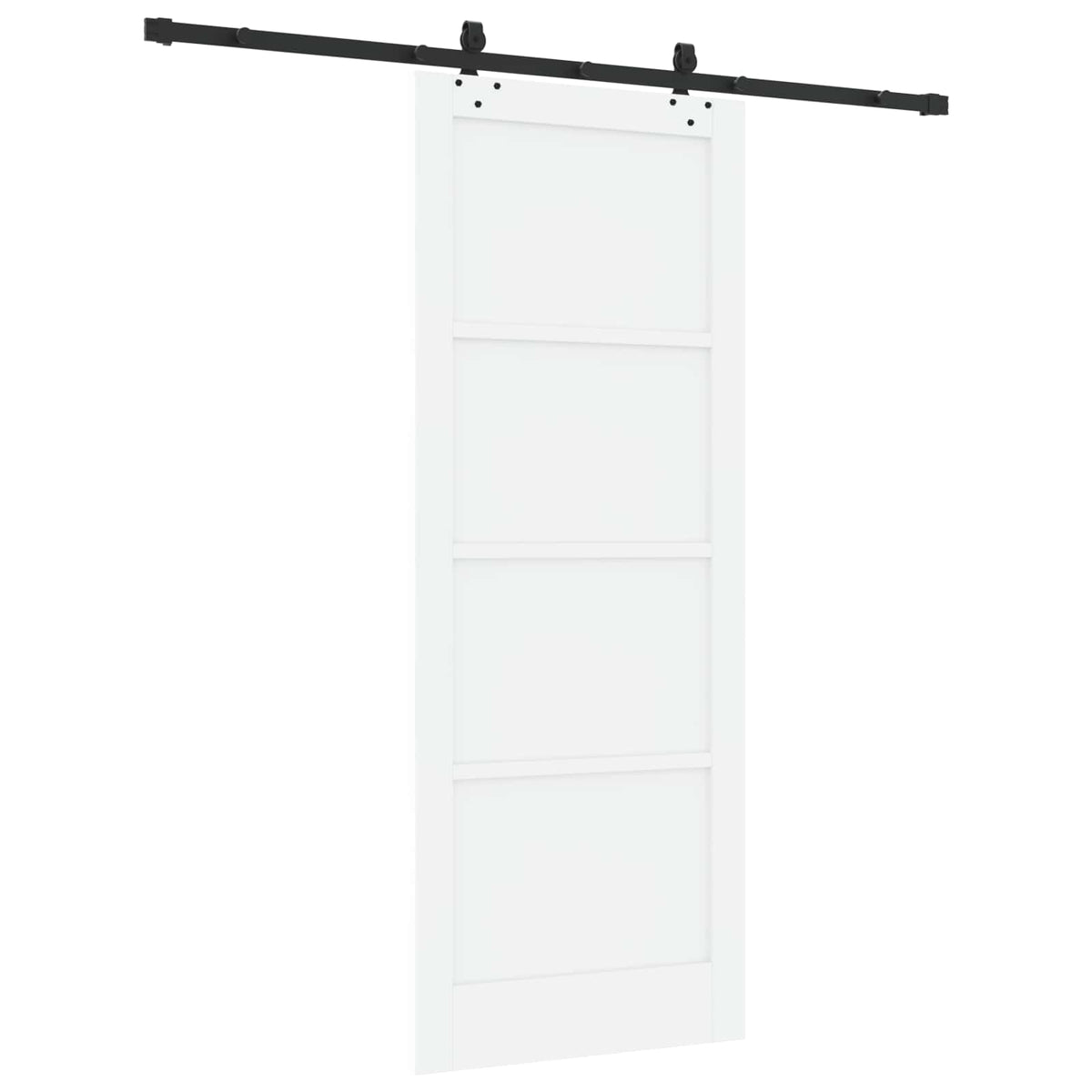 Συρόμενη Πόρτα 83 x 211 cm Επεξεργασμένο Ξύλο Λευκό και Μαύρο