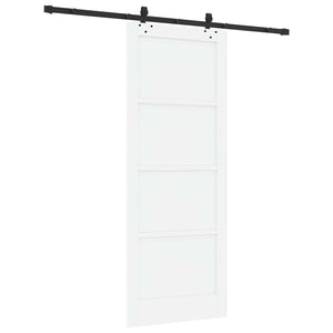 Συρόμενη Πόρτα 83 x 211 cm Επεξεργασμένο Ξύλο Λευκό και Μαύρο