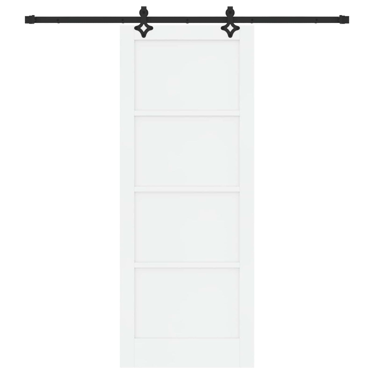 Συρόμενη Πόρτα 83 x 211 cm Επεξεργασμένο Ξύλο Λευκό και Μαύρο