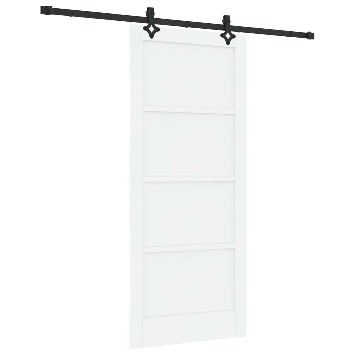 Συρόμενη Πόρτα 86 x 198,5 cm Επεξεργασμένο Ξύλο Λευκό και Μαύρο