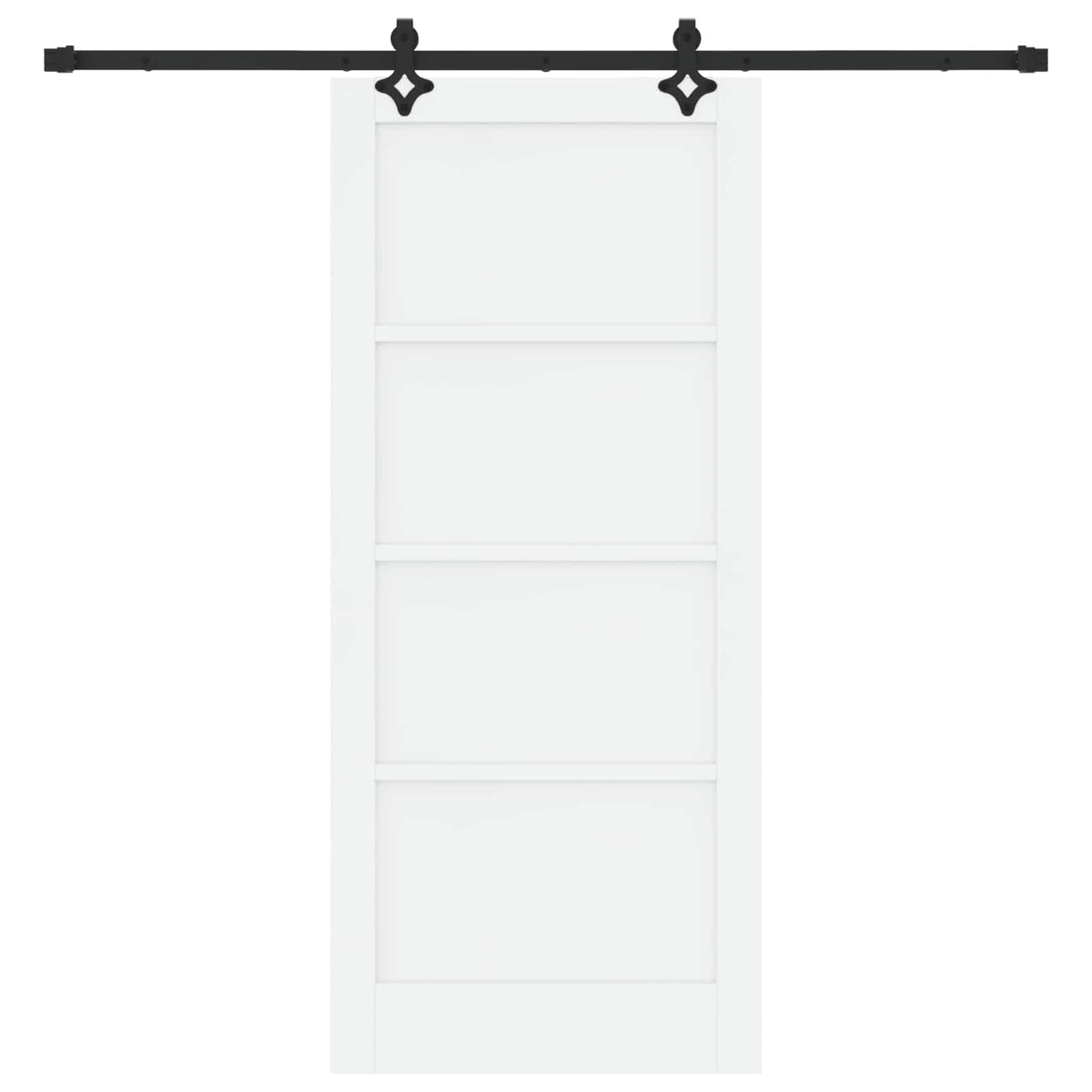 Συρόμενη Πόρτα 86 x 198,5 cm Επεξεργασμένο Ξύλο Λευκό και Μαύρο