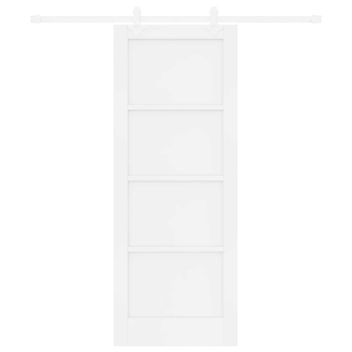 Συρόμενη Πόρτα 78 x 202 cm Επεξεργασμένο Ξύλο Λευκό - Pakobazaar