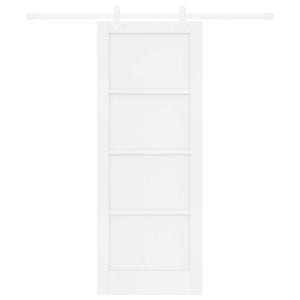 Συρόμενη Πόρτα 78 x 202 cm Επεξεργασμένο Ξύλο Λευκό - Pakobazaar