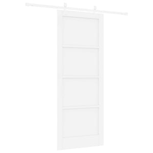 Συρόμενη Πόρτα 83 x 211 cm Επεξεργασμένο Ξύλο Λευκό - Pakobazaar