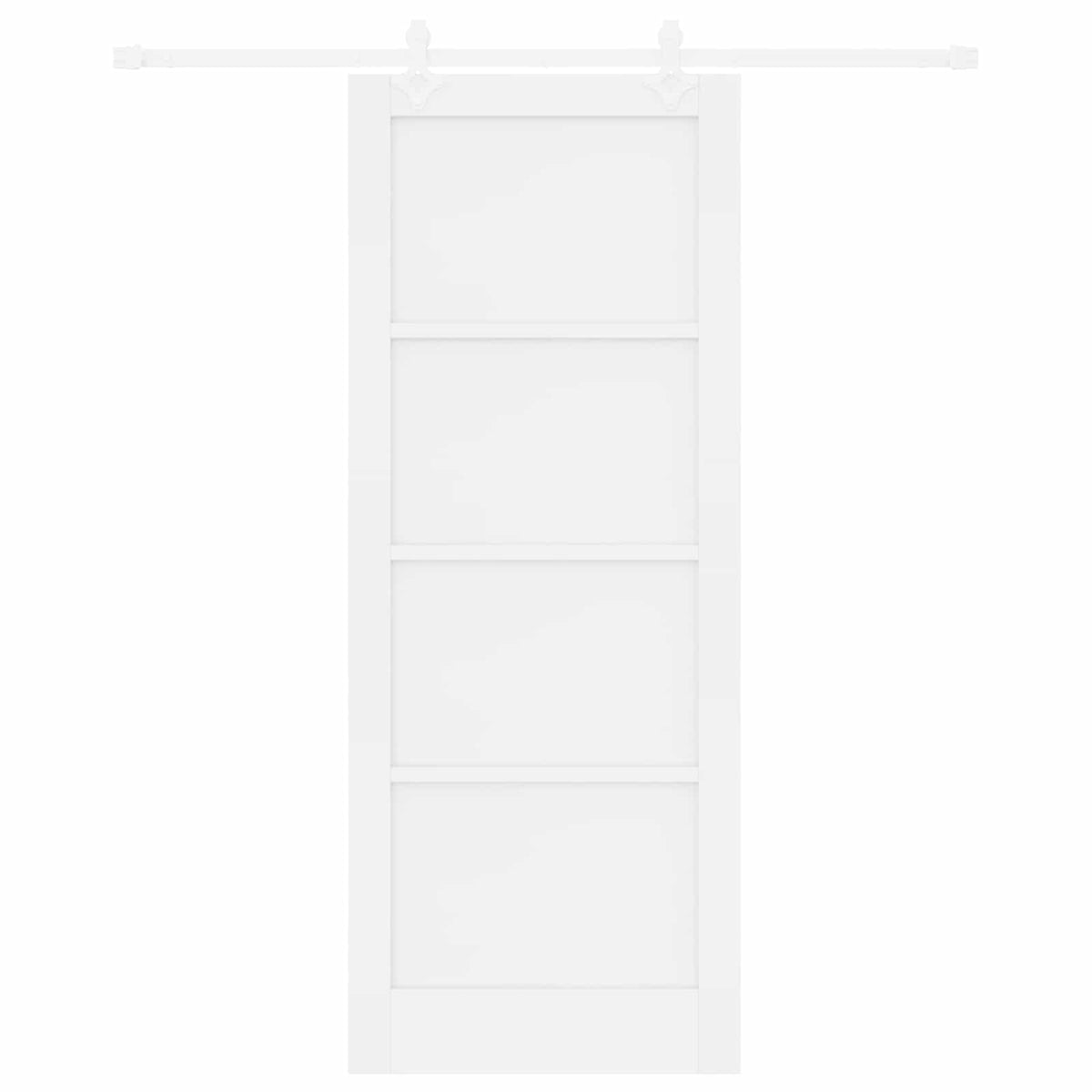 Συρόμενη Πόρτα 83 x 211 cm Επεξεργασμένο Ξύλο Λευκό - Pakobazaar