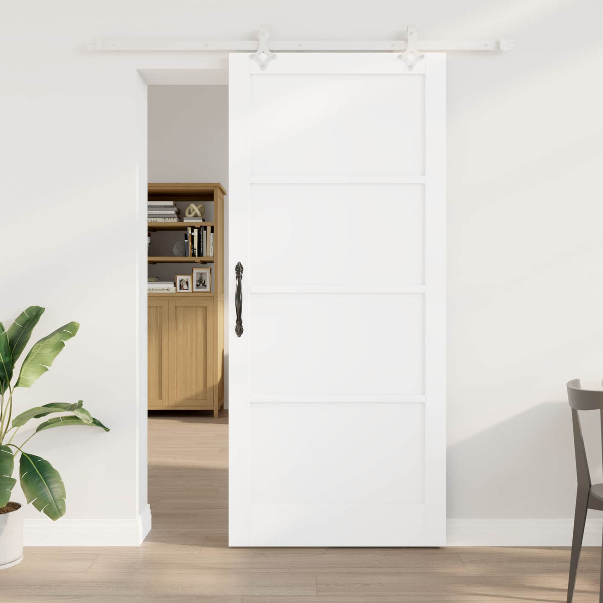 Συρόμενη Πόρτα 93 x 211 cm Επεξεργασμένο Ξύλο Λευκό