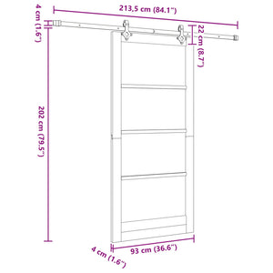 Συρόμενη Πόρτα ORKDAL 93 x 202 cm Επεξεργασμένο Ξύλο