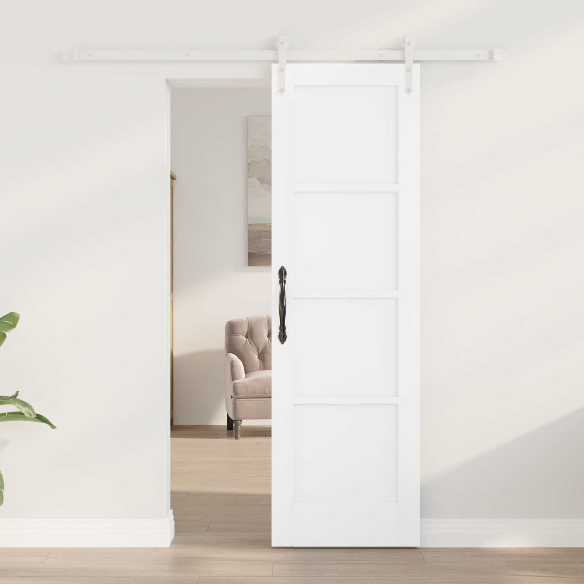 Συρόμενη Πόρτα ORKDAL 61 x 198,5 cm Επεξεργασμένο Ξύλο Λευκό