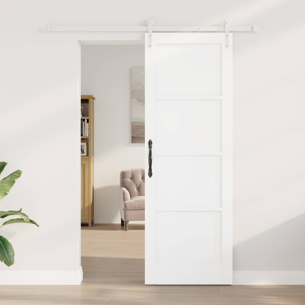 Συρόμενη Πόρτα ORKDAL 73,5 x 211 cm Επεξεργασμένο Ξύλο Λευκό