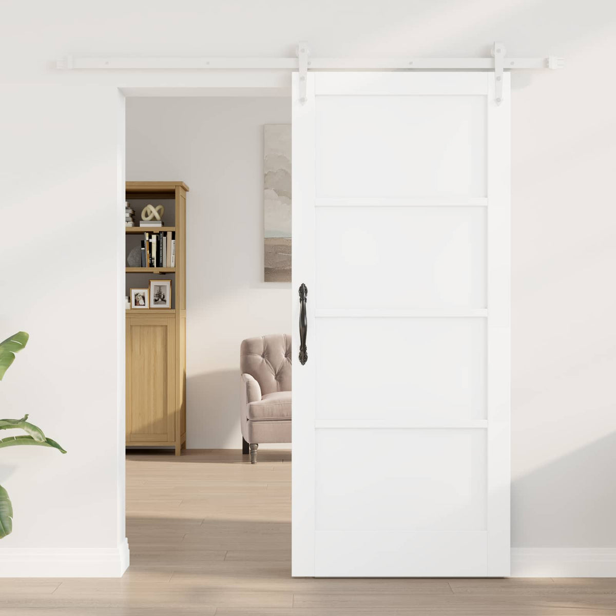 Συρόμενη Πόρτα ORKDAL 86 x 198,5 cm Επεξεργασμένο Ξύλο Λευκό - Pakobazaar