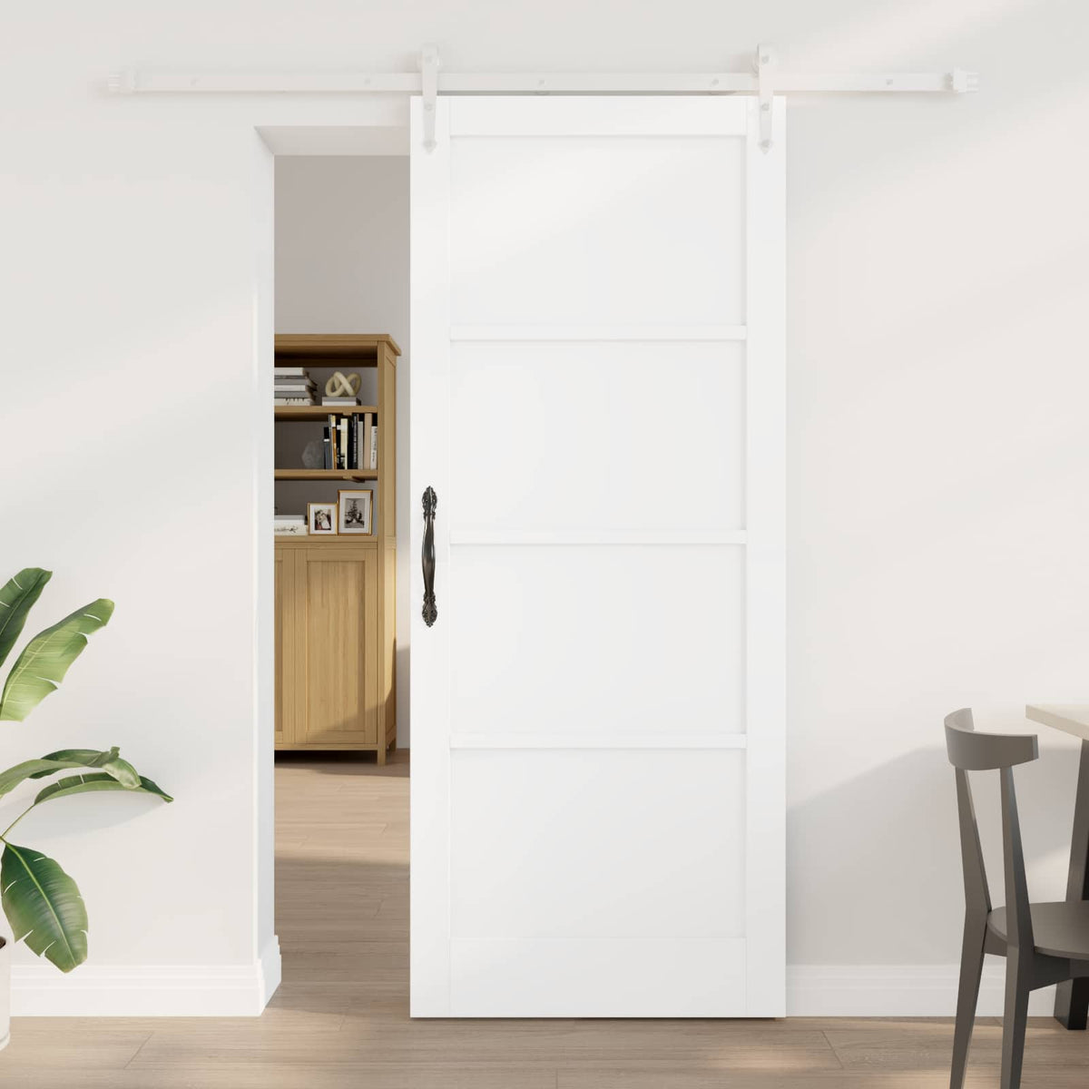 Συρόμενη Πόρτα ORKDAL 86 x 211 cm Επεξεργασμένο Ξύλο Λευκό - Pakobazaar