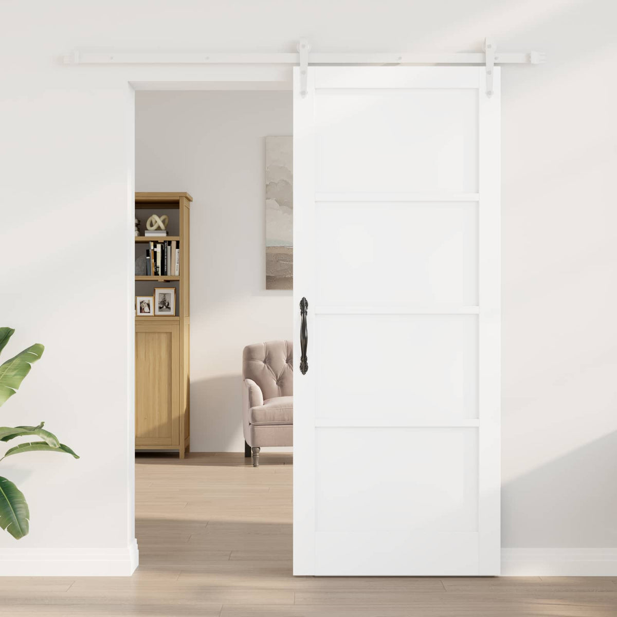 Συρόμενη Πόρτα ORKDAL 86 x 211 cm Επεξεργασμένο Ξύλο Λευκό - Pakobazaar