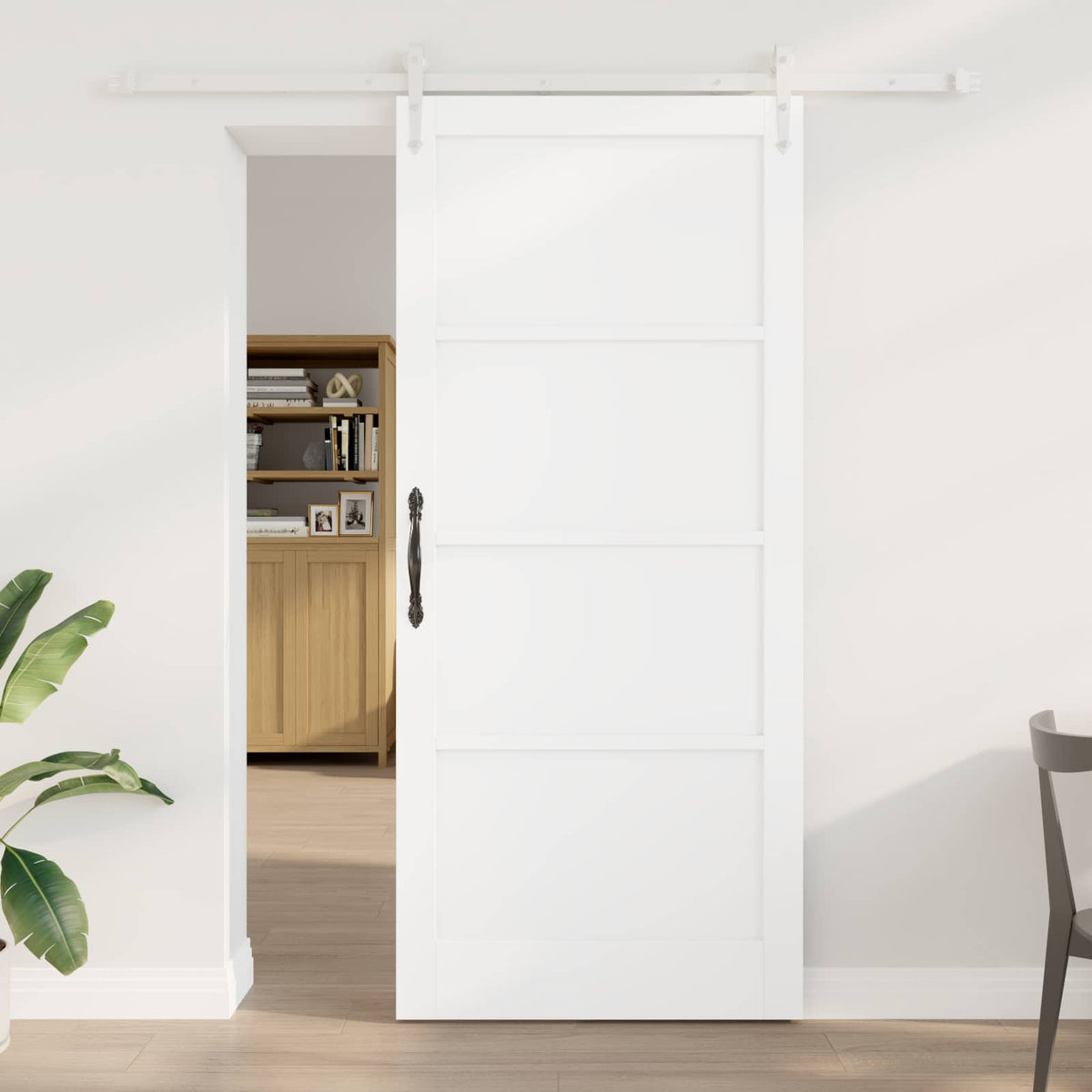 Συρόμενη Πόρτα ORKDAL 93 x 211 cm Επεξεργασμένο Ξύλο Λευκό - Pakobazaar