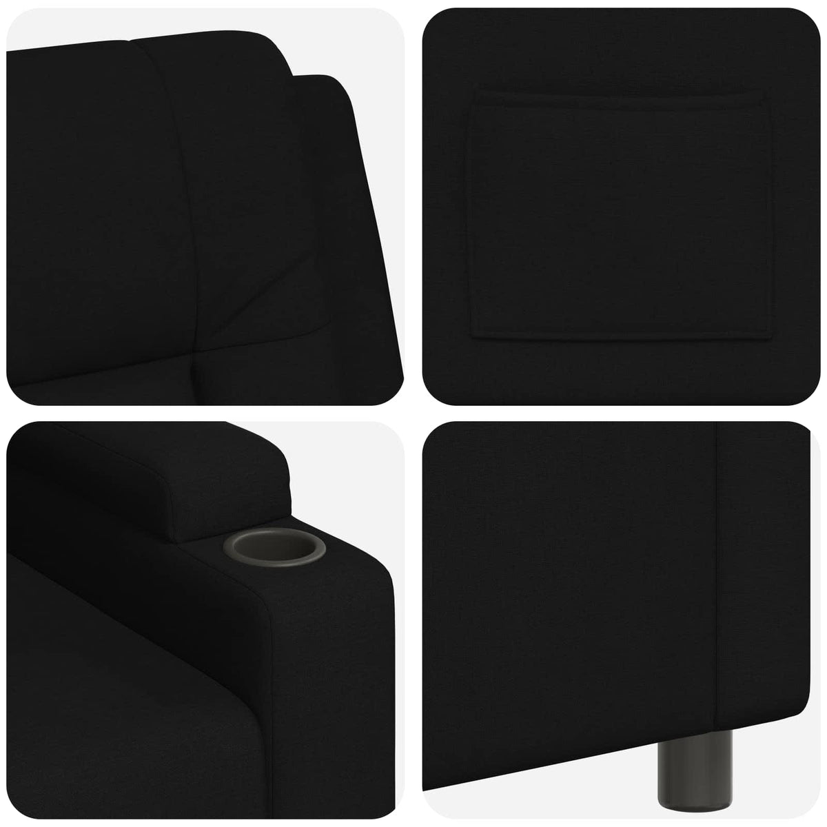 Ανακλινόμενη πολυθρόνα Μαύρο 75 x 95 x 100 cm Ύφασμα - Pakobazaar