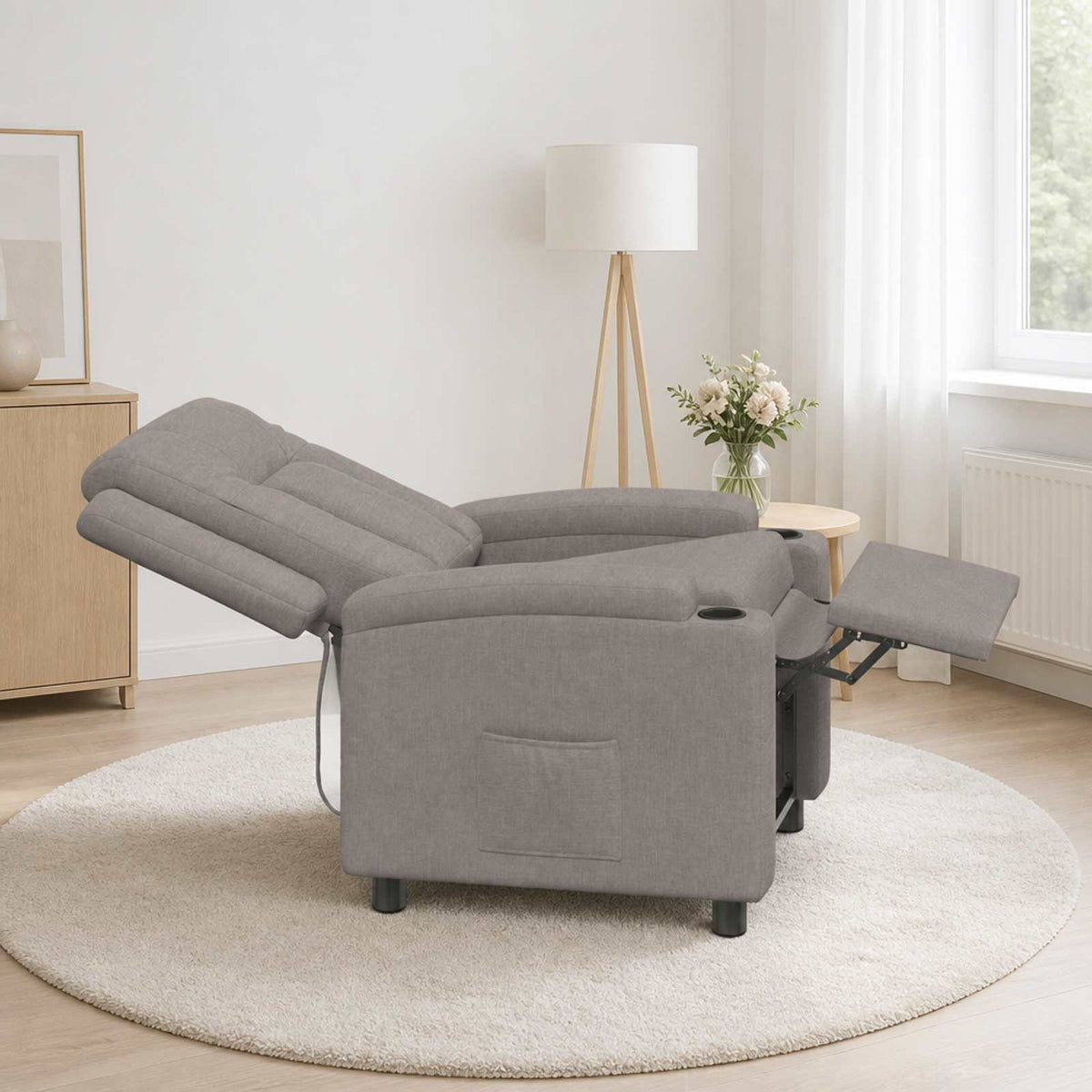 Ανακλινόμενη πολυθρόνα Taupe 75 x 95 x 100 cm Ύφασμα - Pakobazaar
