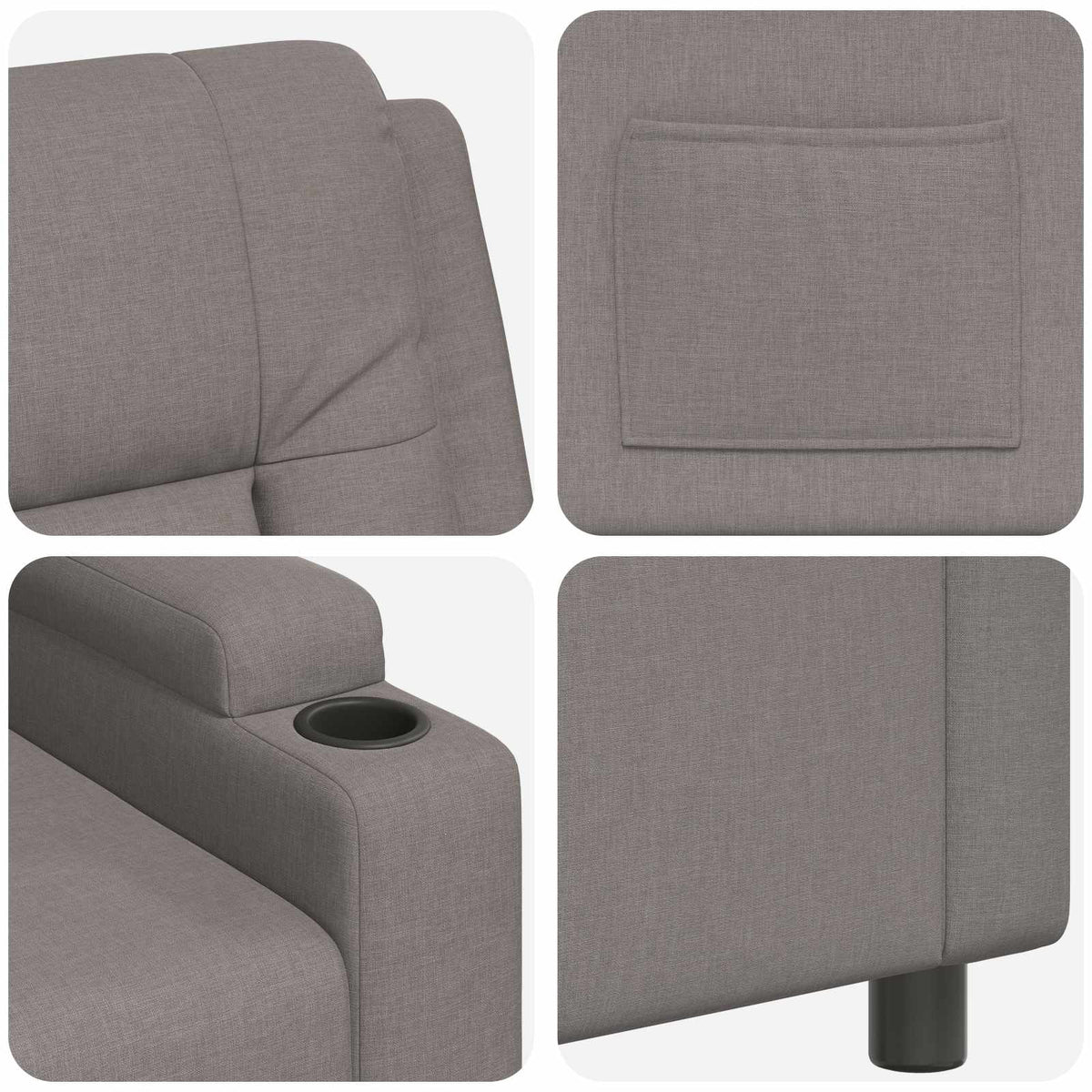 Ανακλινόμενη πολυθρόνα Taupe 75 x 95 x 100 cm Ύφασμα - Pakobazaar