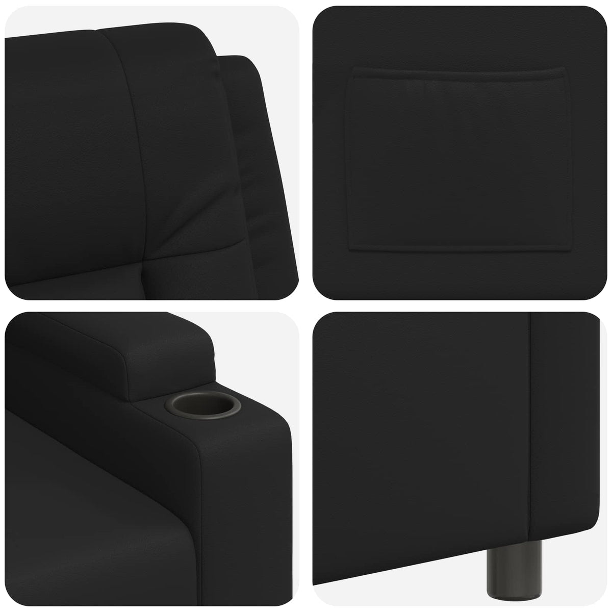 Ανακλινόμενη πολυθρόνα Μαύρο 75 x 95 x 100 cm Ύφασμα