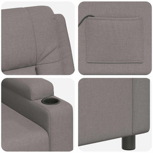 Ανακλινόμενη Πολυθρόνα Μασάζ Taupe 75 x 95 x 100 cm Ύφασμα - Pakobazaar