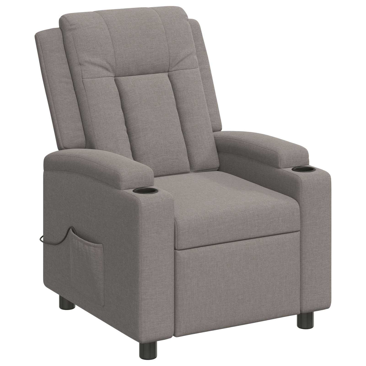 Ανακλινόμενη Πολυθρόνα Μασάζ Taupe 75 x 95 x 100 cm Ύφασμα - Pakobazaar