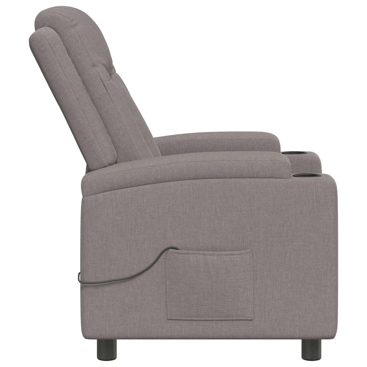 Ανακλινόμενη Πολυθρόνα Μασάζ Taupe 75 x 95 x 100 cm Ύφασμα - Pakobazaar