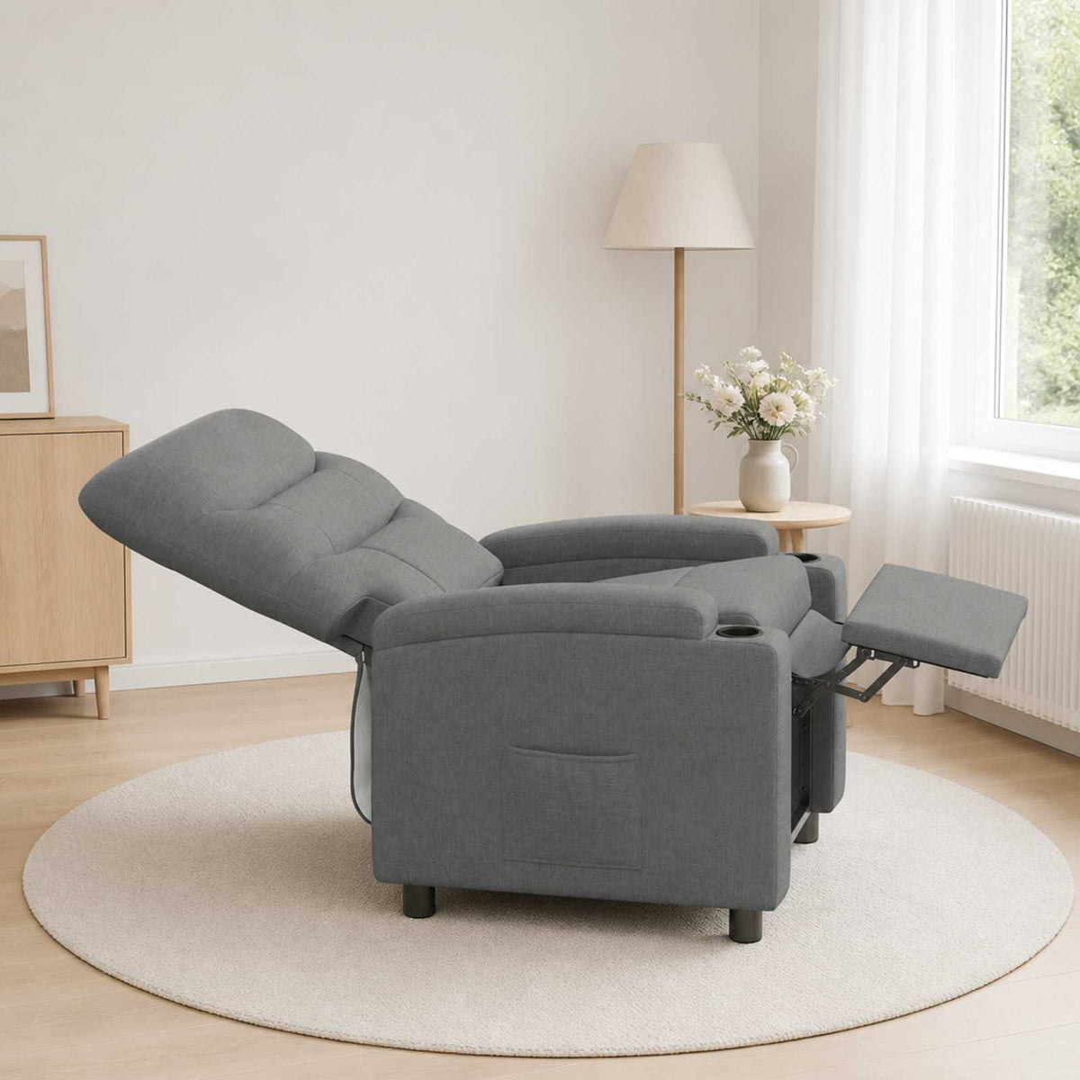Ανακλινόμενη πολυθρόνα Σκούρο Γκρι 75 x 95 x 103 cm Ύφασμα