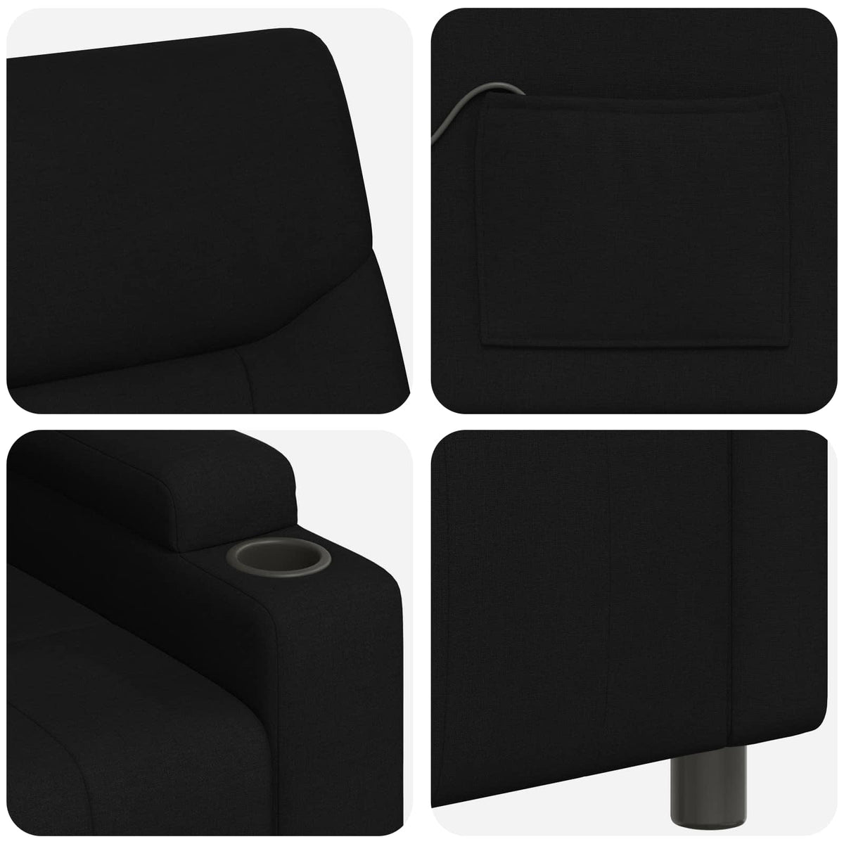 Ανακλινόμενη Πολυθρόνα Μασάζ Μαύρο 75 x 95 x 103 cm Ύφασμα - Pakobazaar