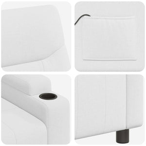 Ανακλινόμενη Πολυθρόνα Μασάζ Λευκό 75 x 95 x 103 cm Ύφασμα - Pakobazaar