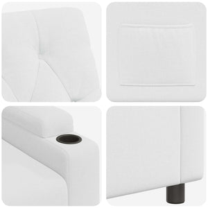 Ανακλινόμενη πολυθρόνα Λευκό 75 x 95 x 101 cm Ύφασμα - Pakobazaar