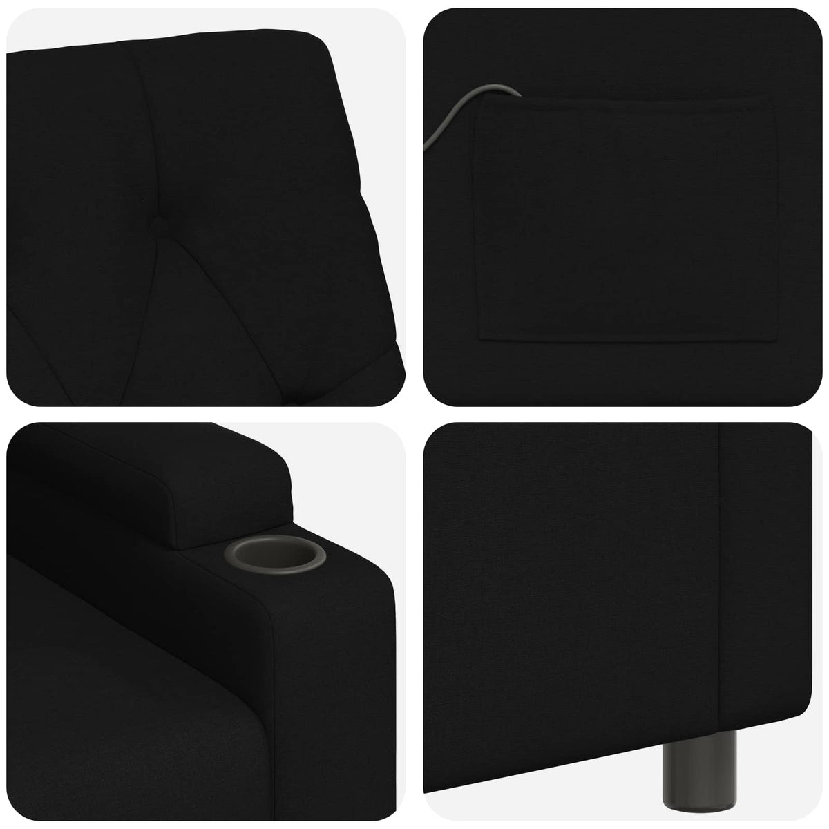 Ανακλινόμενη Πολυθρόνα Μασάζ Μαύρο 75 x 95 x 101 cm Ύφασμα