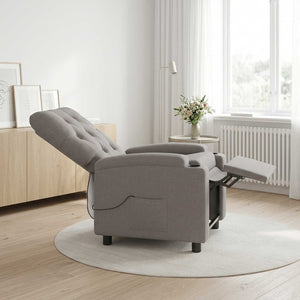 Ανακλινόμενη Πολυθρόνα Μασάζ Taupe 75 x 95 x 101 cm Ύφασμα - Pakobazaar