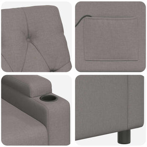 Ανακλινόμενη Πολυθρόνα Μασάζ Taupe 75 x 95 x 101 cm Ύφασμα - Pakobazaar