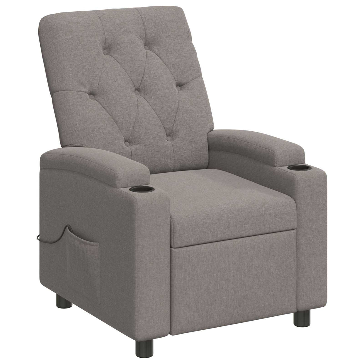 Ανακλινόμενη Πολυθρόνα Μασάζ Taupe 75 x 95 x 101 cm Ύφασμα - Pakobazaar