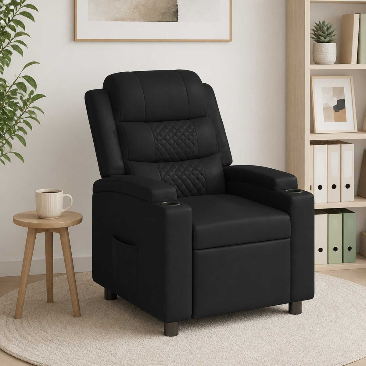 Ανακλινόμενη πολυθρόνα Μαύρο 75 x 93 x 98 cm Ύφασμα - Pakobazaar