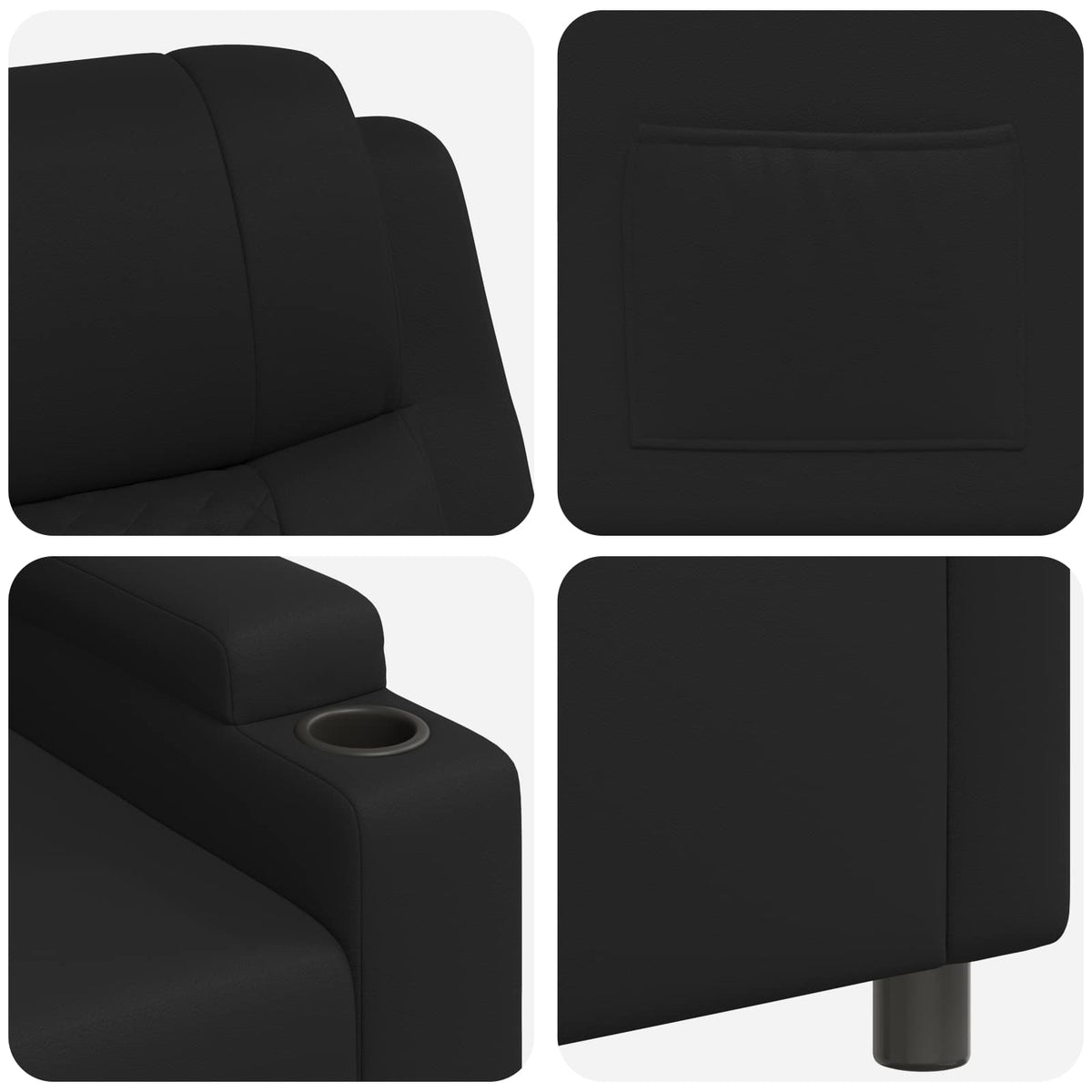 Ανακλινόμενη πολυθρόνα Μαύρο 75 x 93 x 98 cm Ύφασμα - Pakobazaar