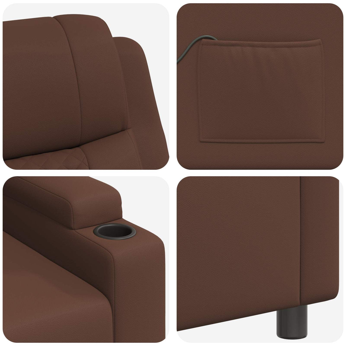 Ανακλινόμενη Πολυθρόνα Μασάζ Καφέ 75 x 93 x 98 cm Ύφασμα