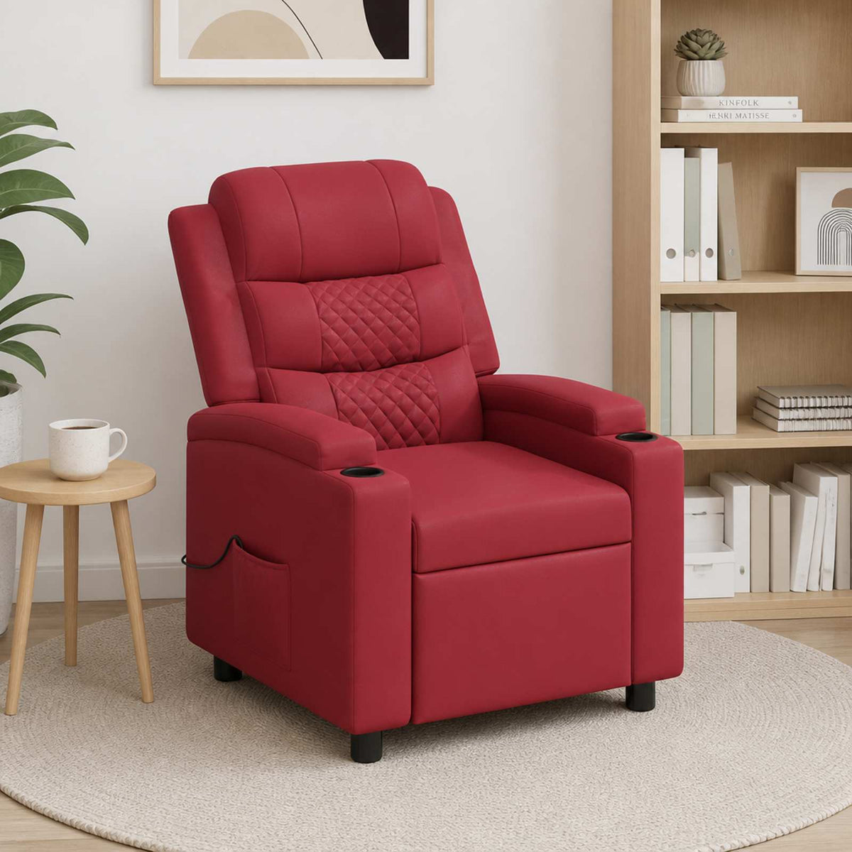 Ανακλινόμενη Πολυθρόνα Μασάζ Κόκκινο 75 x 93 x 98 cm Ύφασμα