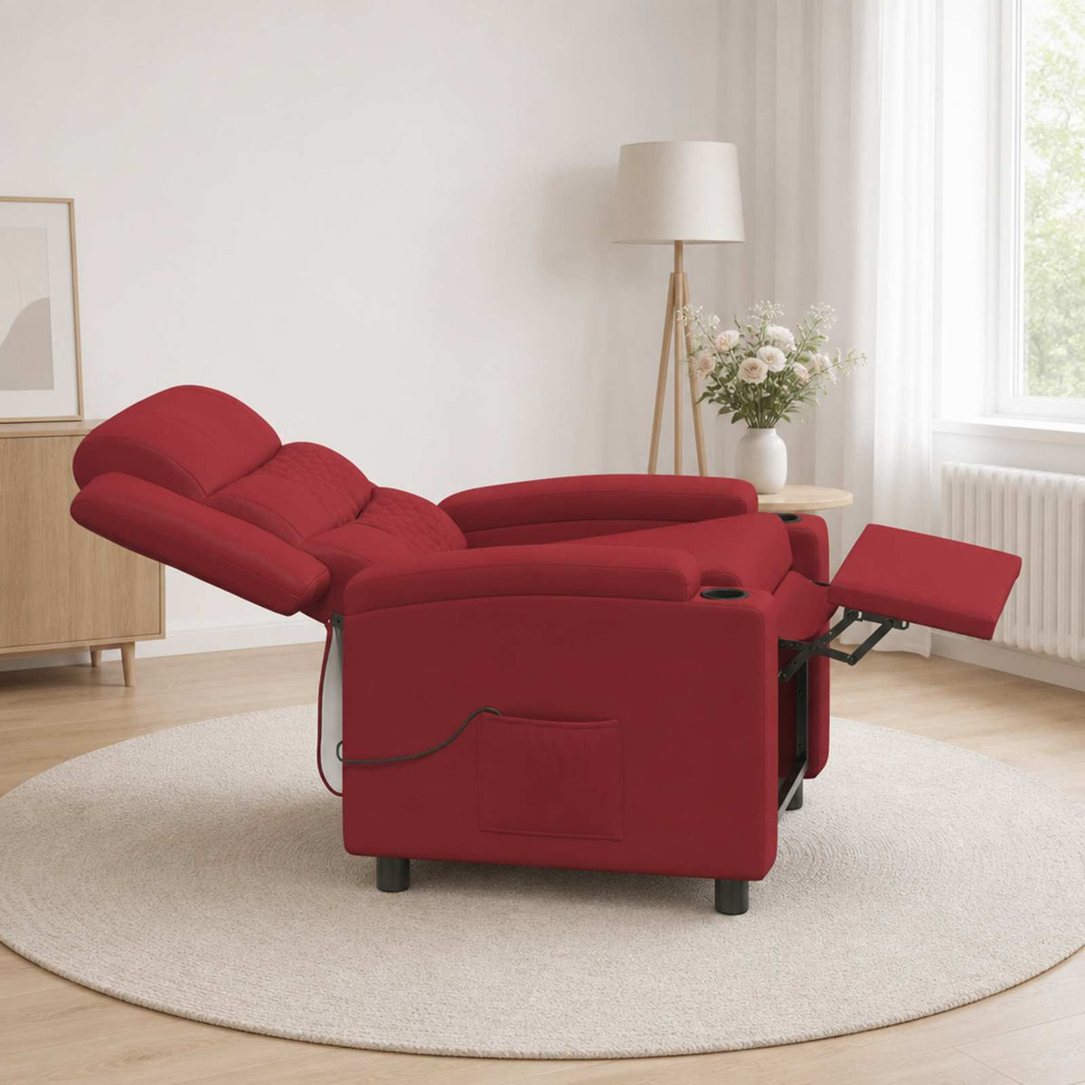Ανακλινόμενη Πολυθρόνα Μασάζ Κόκκινο 75 x 93 x 98 cm Ύφασμα