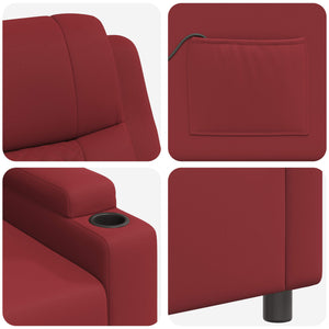 Ανακλινόμενη Πολυθρόνα Μασάζ Κόκκινο 75 x 93 x 98 cm Ύφασμα