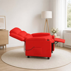 Ανακλινόμενη Πολυθρόνα Μασάζ Κόκκινο 75 x 93 x 98 cm Ύφασμα - Pakobazaar