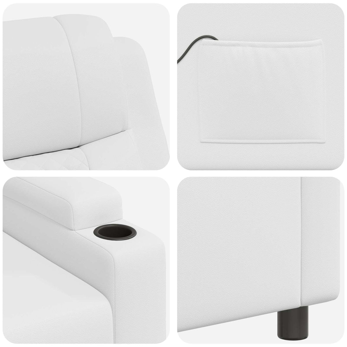 Ανακλινόμενη Πολυθρόνα Μασάζ Λευκό 75 x 93 x 98 cm Ύφασμα