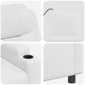 Ανακλινόμενη Πολυθρόνα Μασάζ Λευκό 75 x 93 x 98 cm Ύφασμα