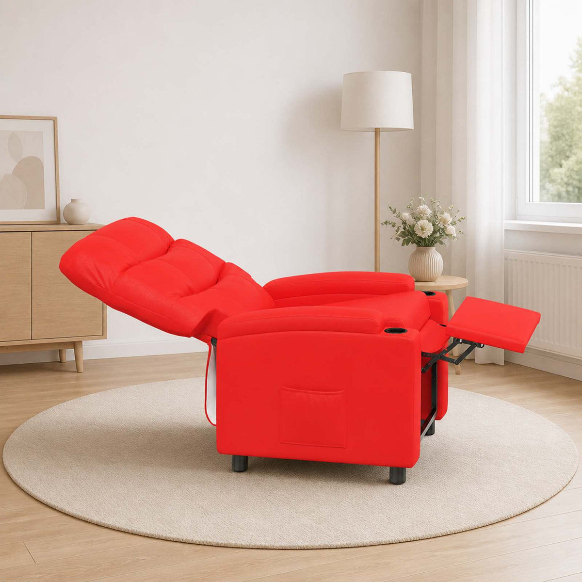 Ανακλινόμενη πολυθρόνα Κόκκινο 75 x 93 x 102 cm Ύφασμα