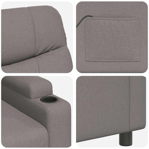 Ανακλινόμενη Πολυθρόνα Μασάζ Taupe 75 x 93 x 102 cm Ύφασμα - Pakobazaar