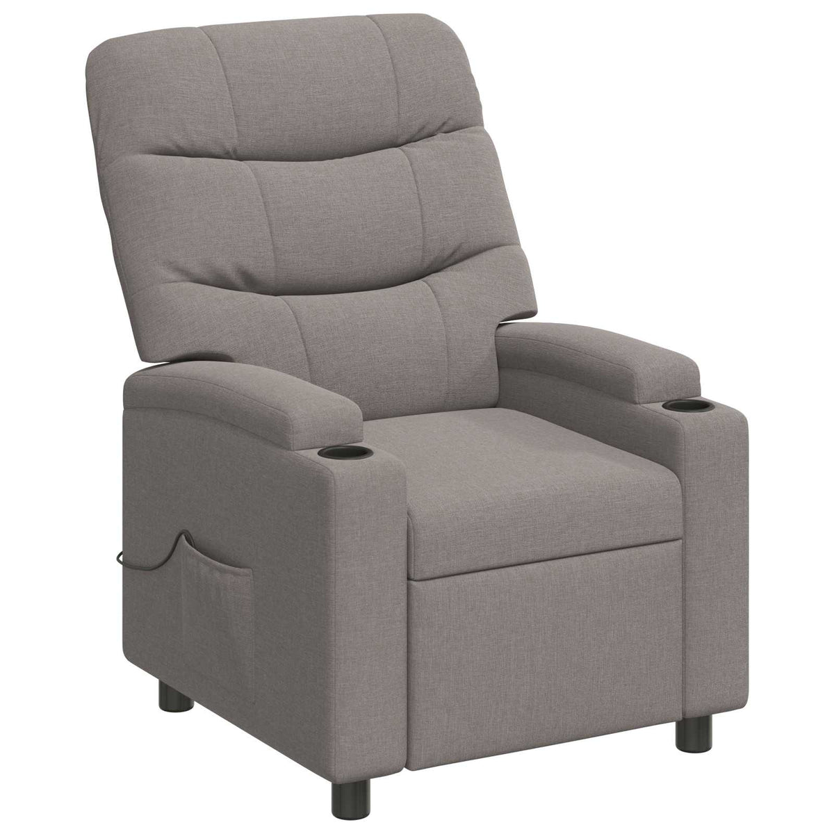 Ανακλινόμενη Πολυθρόνα Μασάζ Taupe 75 x 93 x 102 cm Ύφασμα - Pakobazaar