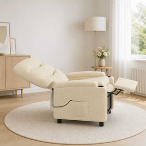 Ανακλινόμενη Πολυθρόνα Μασάζ Κρεμ 75 x 93 x 102 cm Ύφασμα