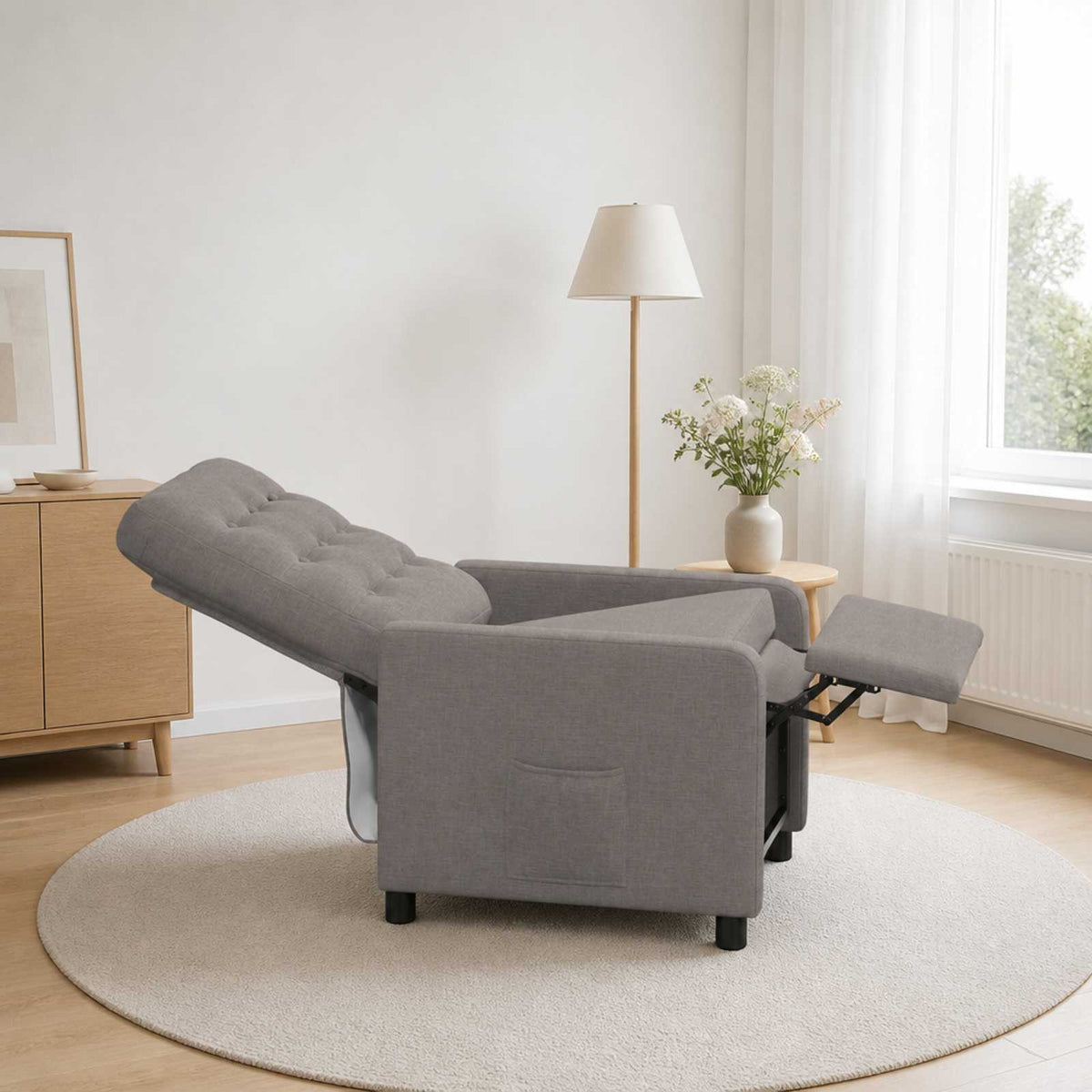 Ανακλινόμενη πολυθρόνα Taupe 65 x 93 x 102 cm Ύφασμα - Pakobazaar